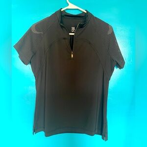 Tail Black Short Sleeve Zip-Up Breathable Top - SZ M.